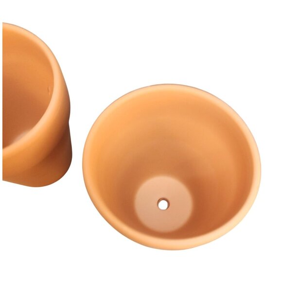 2-Pack Mini Clay Flower Pots 3.5 In Garden Collection Terracotta Plant Pots - Picture 4 of 4